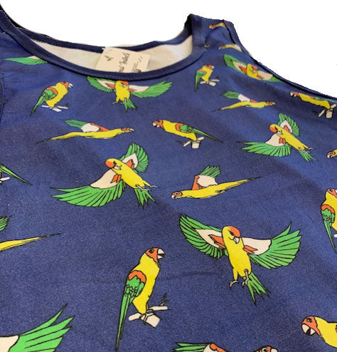 Flying Parrots Summer Blue Unisex Tank Top