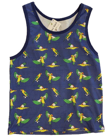 Flying Parrots Summer Blue Unisex Tank Top