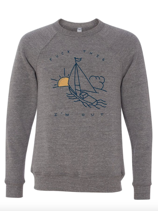 Sailboat Unisex Crewneck Sweatshirt Grey