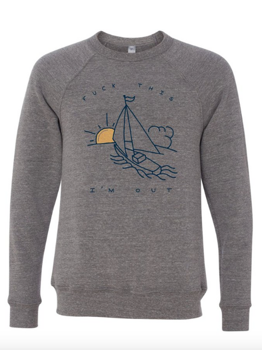 Sailboat Unisex Crewneck Sweatshirt Grey