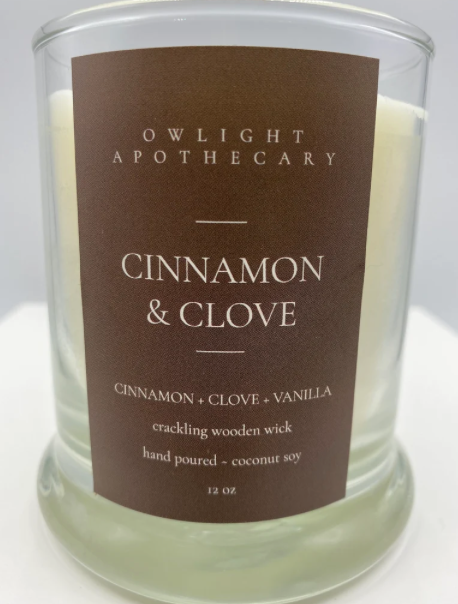 Cinnamon & Clove Scented Soy Candle Owlight