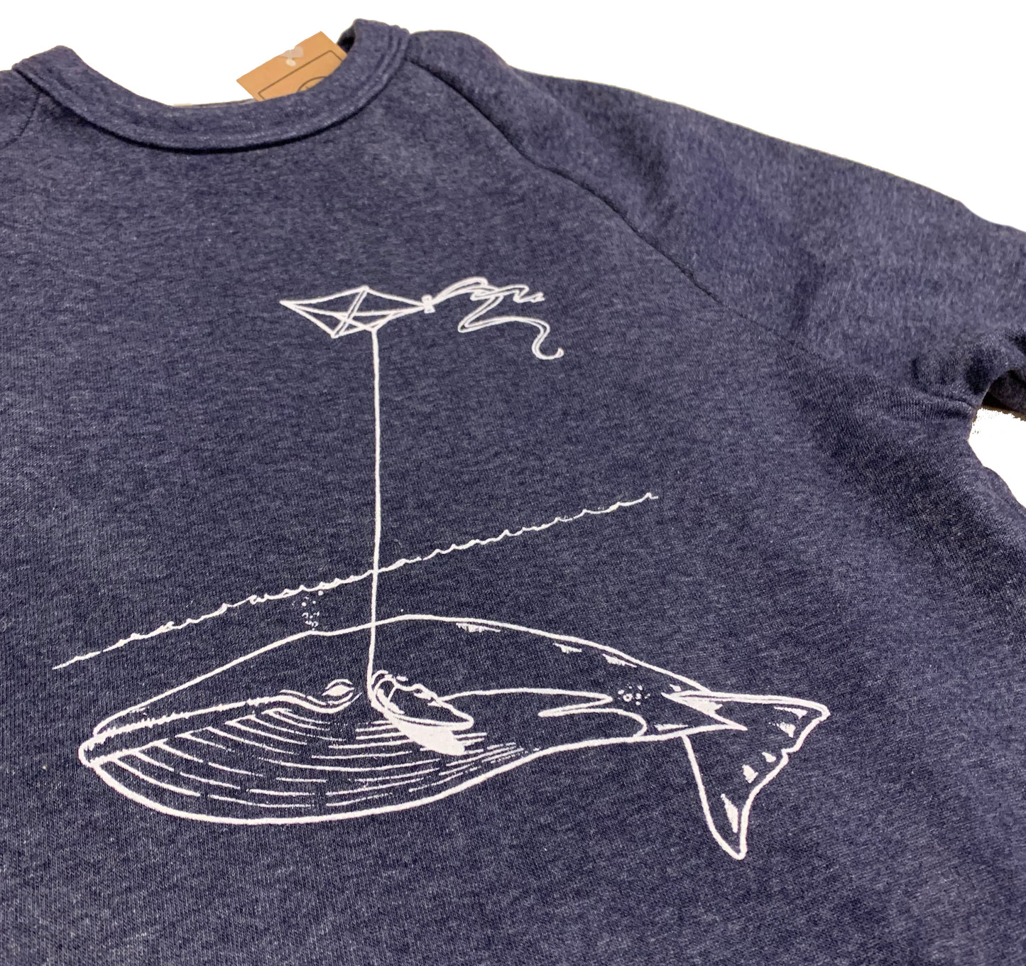 Unisex Navy Whale With Kite Crew