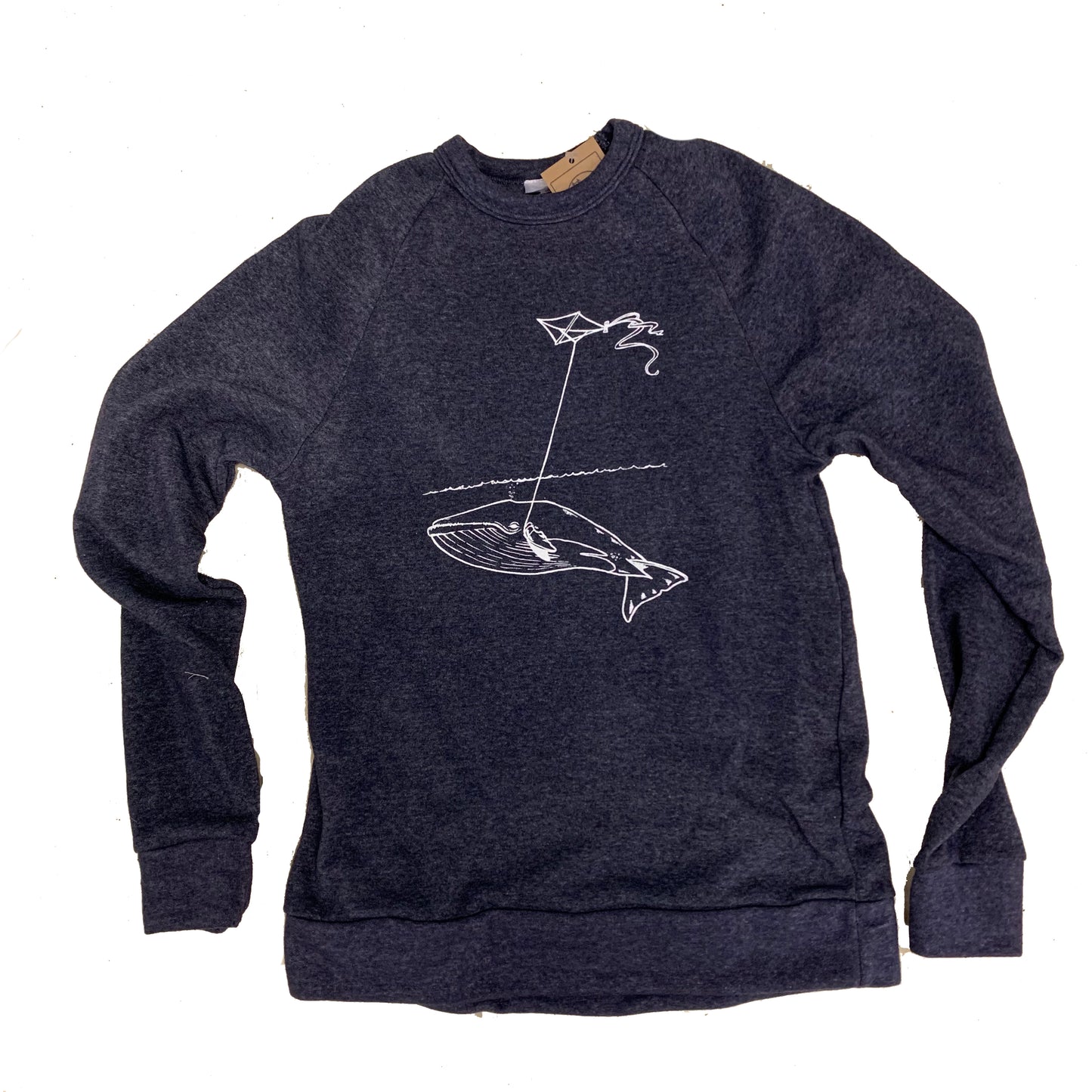 Unisex Navy Whale With Kite Crew