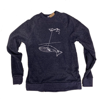 Unisex Navy Whale With Kite Crew