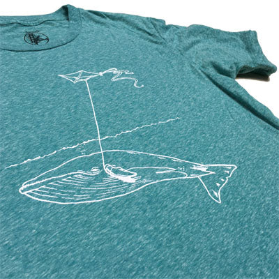 Unisex Heather Teal Whale with Kite Tee