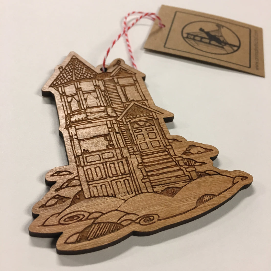 Wood Victorian In Clouds Ornament