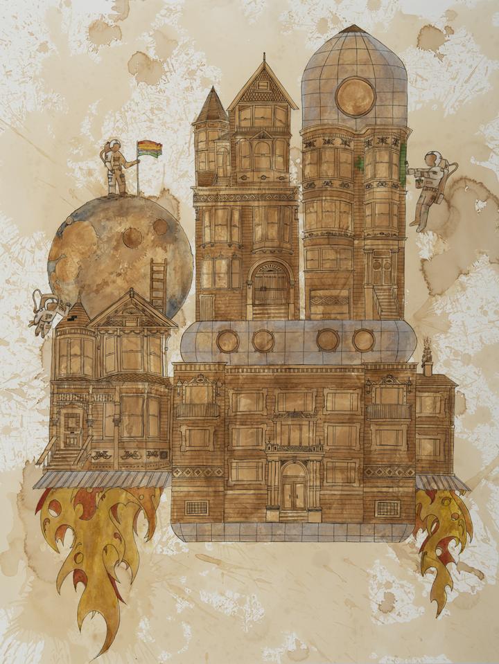 Fine Art Spaceship Victorian Print