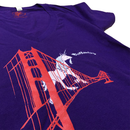 Women's Purple Unicorn Vneck