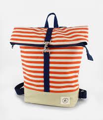 Orange & White Stripe Backpack