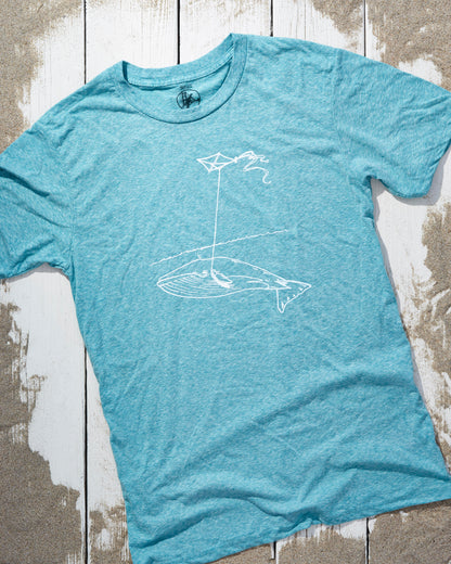 Unisex Heather Teal Whale with Kite Tee